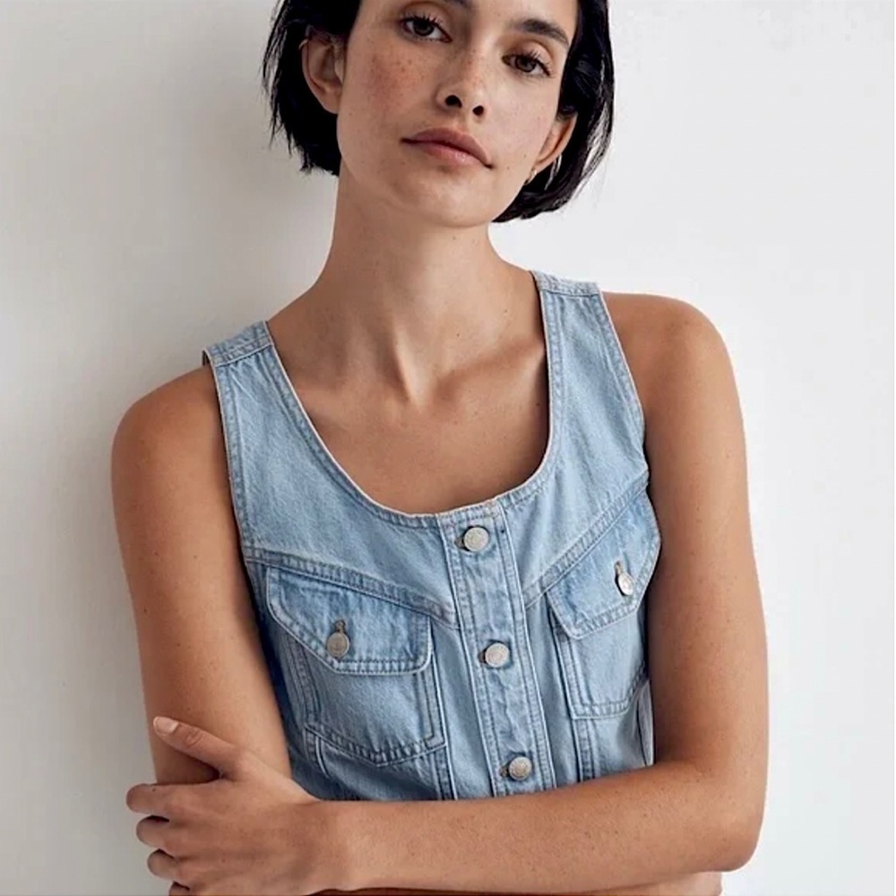 MADEWELL Denim Mini Dress in Blue Palomilla Wash - Picture 3 of 12